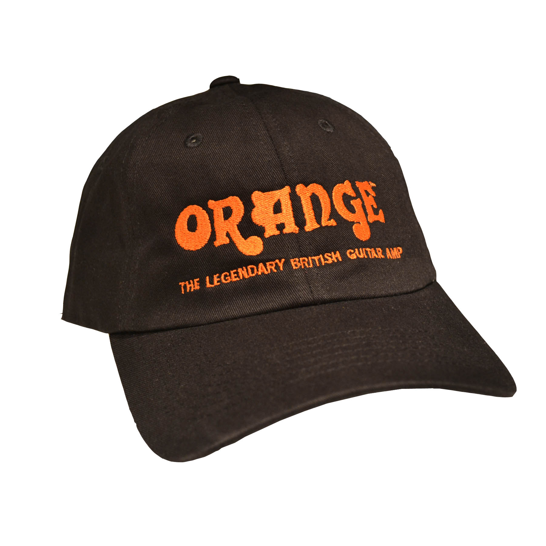 black cap with orange tassel